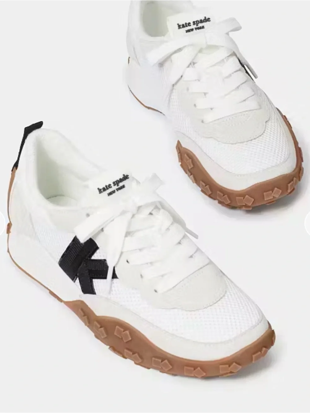 kate spade White and Black Kids Sneakers